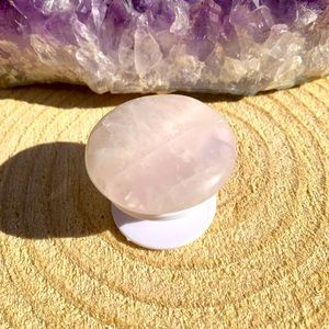 Rose Quartz Pop Socket Real Crystal Pink Stone